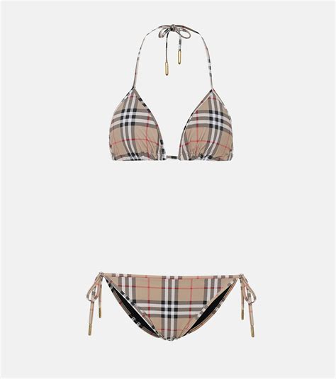 burberry vintage check triangle bikini|burberry triangle bikini.